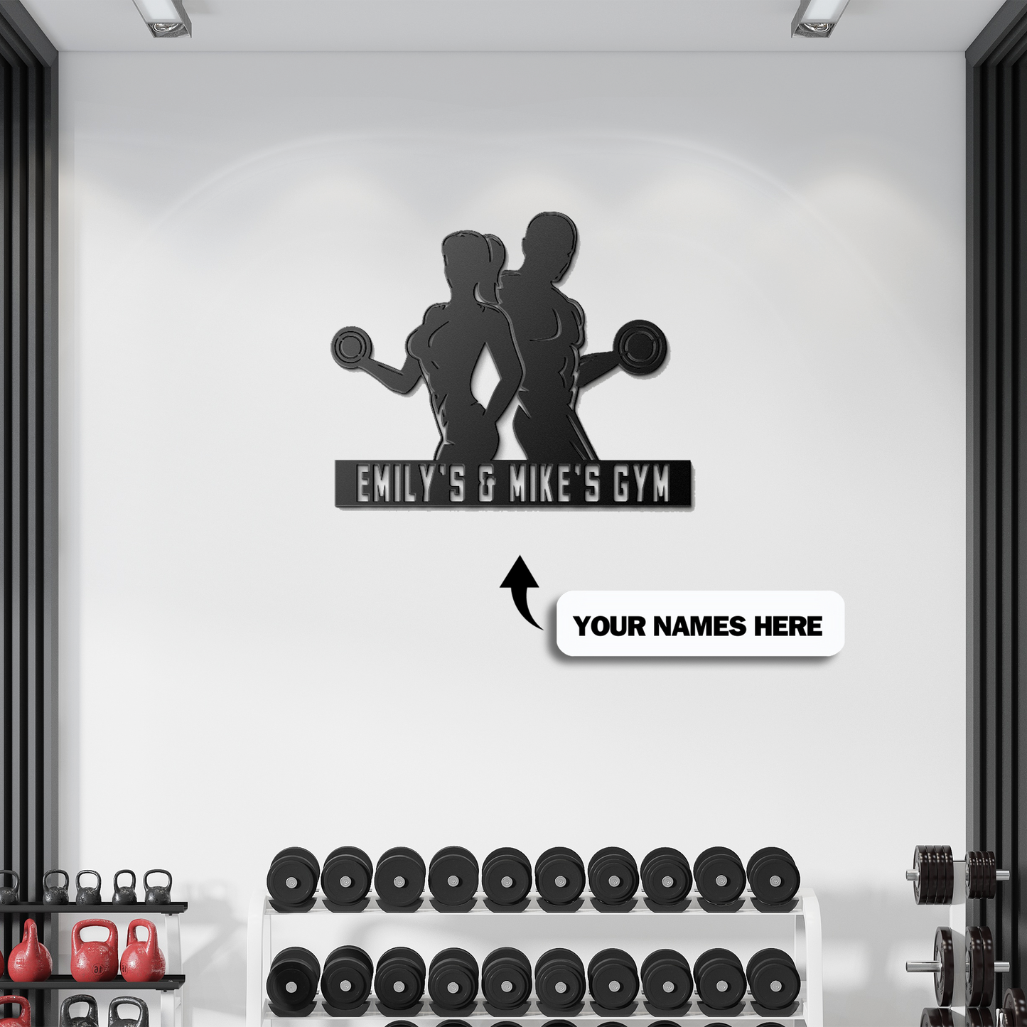 Gym Custom Metal Sign Gym Wall Art Bodybuilding Barbell Weightlifting Sign