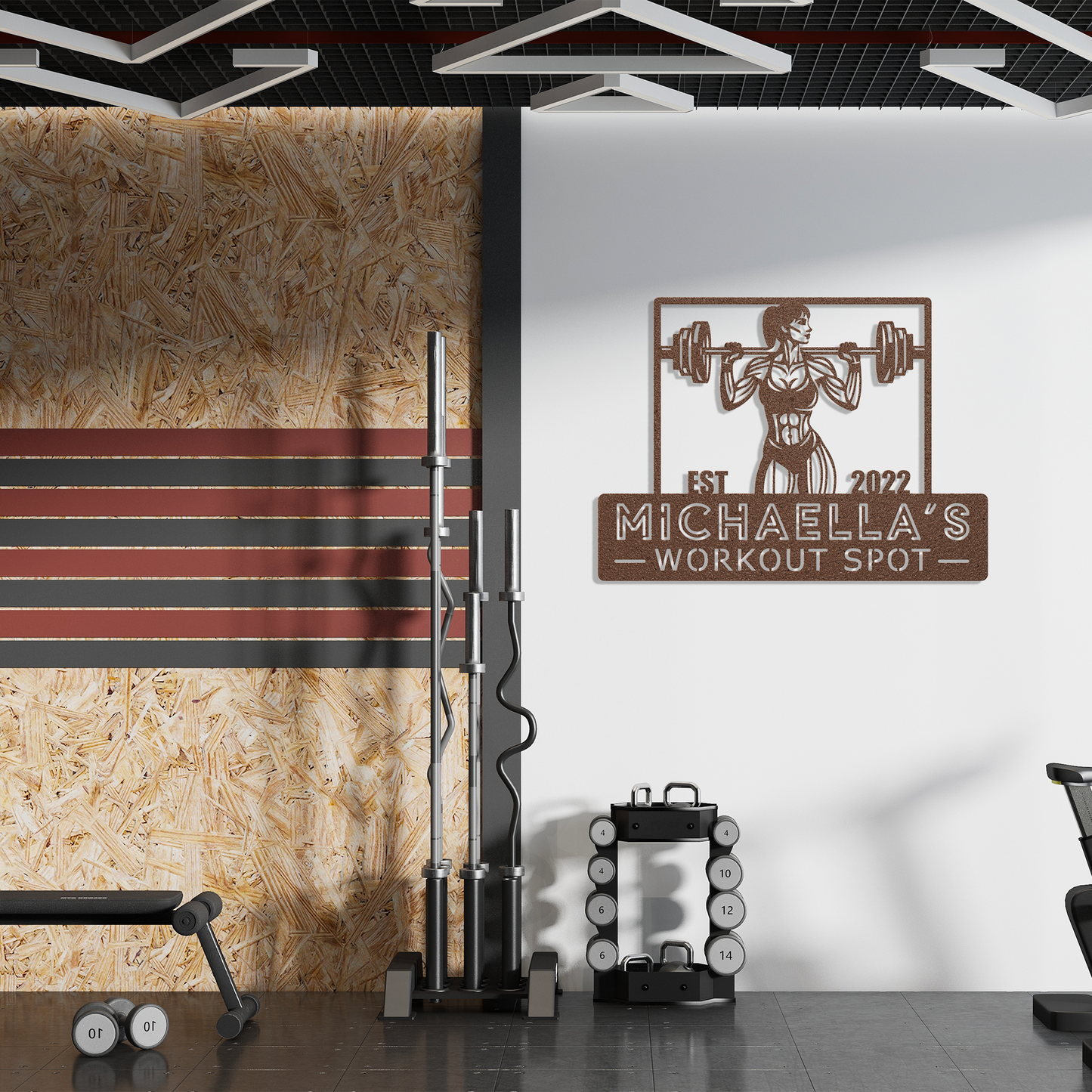 Gym Custom Metal Sign Home Gym Decor Fitness Gift Bodybuilding, Weightlifting