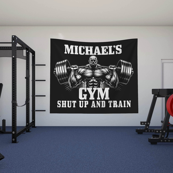 Personalized Muscle Man Wall Tapestry