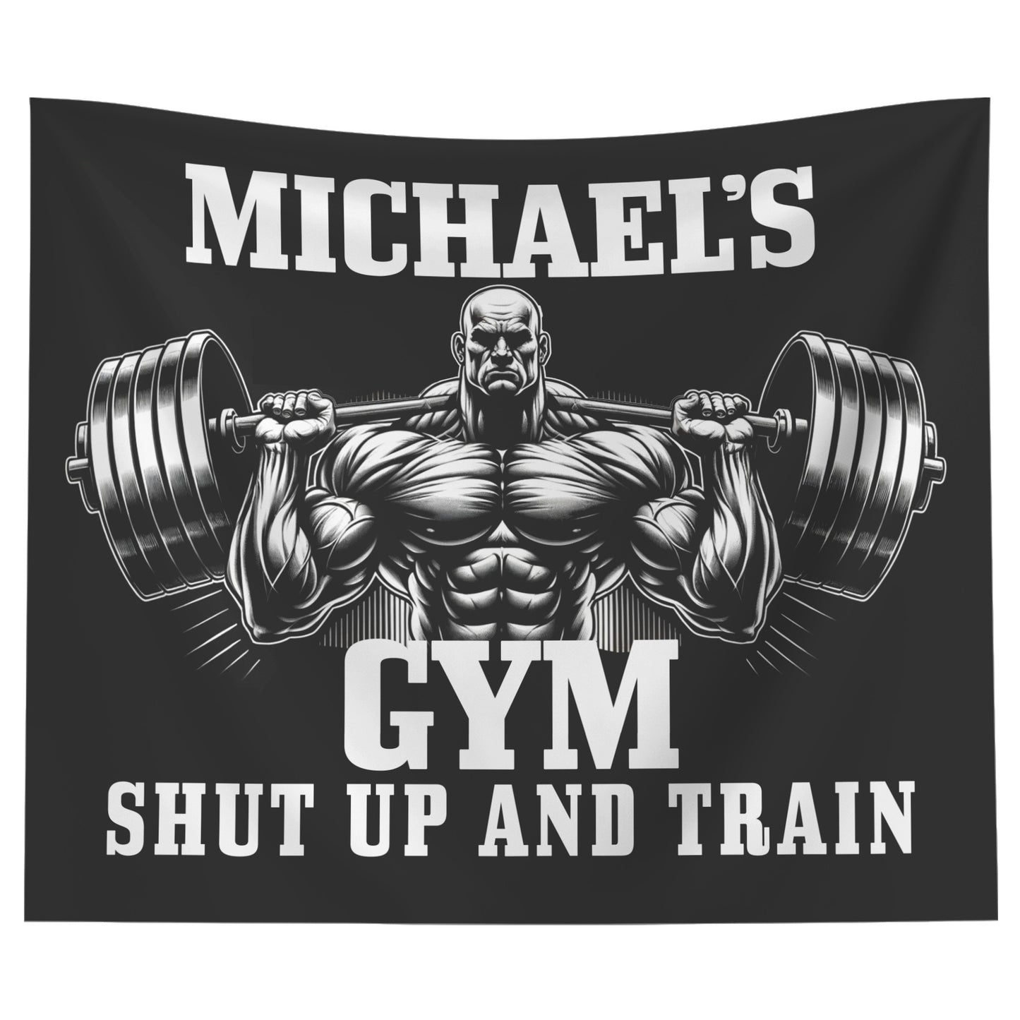 Personalized Muscle Man Wall Tapestry